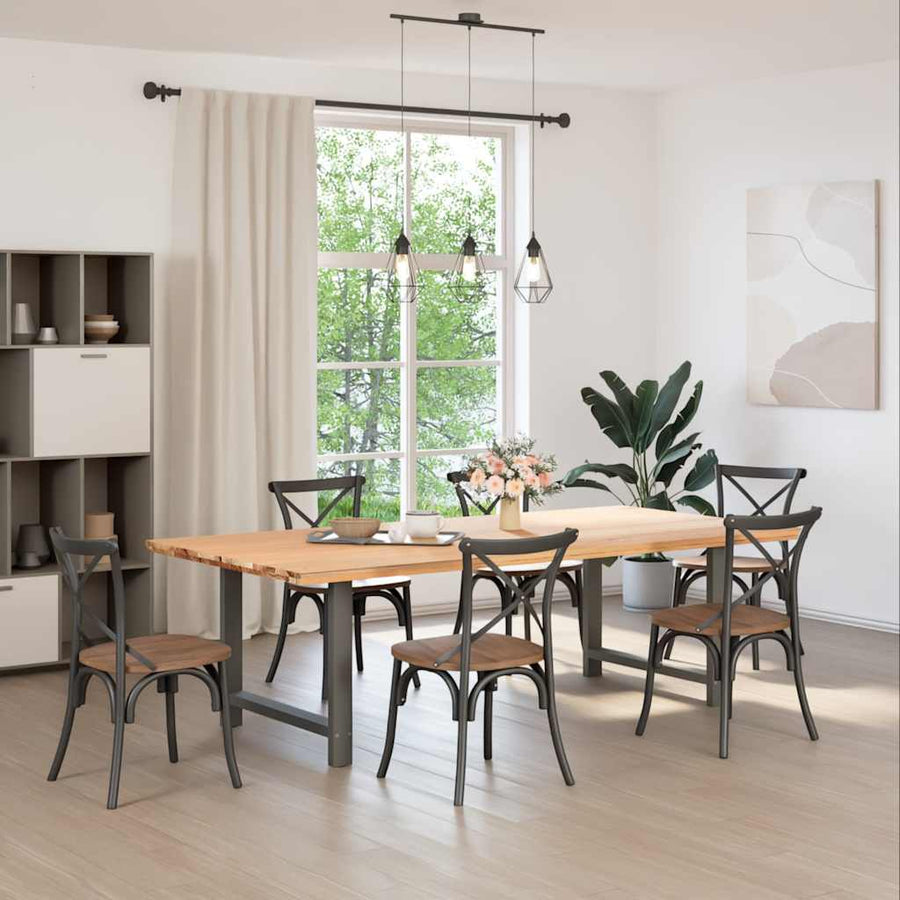 Salontafelpoten Staal Antraciet 100 x (72-73) cm