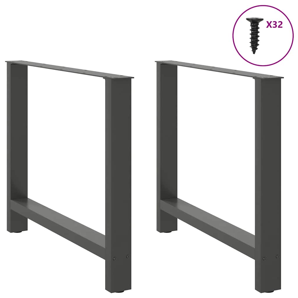 Salontafelpoten Staal Antraciet 100 x (72-73) cm