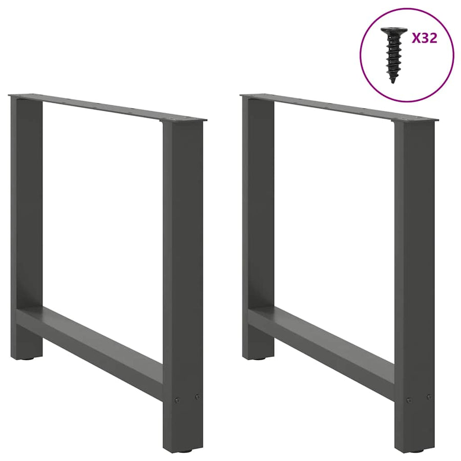 Salontafelpoten Staal Antraciet 100 x (72-73) cm