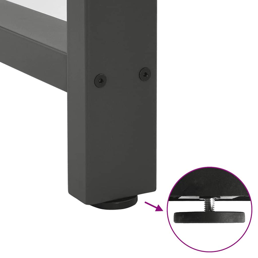 Salontafelpoten Staal Antraciet 100 x (72-73) cm