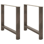Tafelpoten 2 st 100x72-73 cm staal naturel