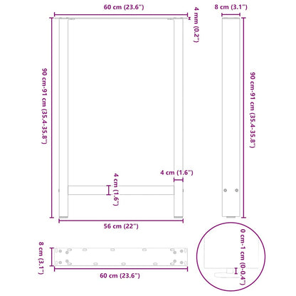Bartafelpoten 2 st 60x(90-91) cm staal zwart