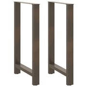 Tafelpoten 2 st 60x100-101 cm staal naturel