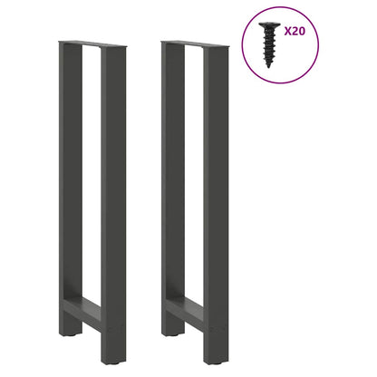 Salontafelpoten Staal Antraciet 40 x (110-111) cm