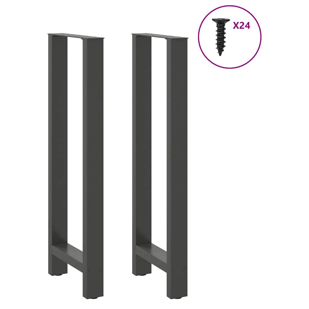 Salontafelpoten Staal Antraciet 50 x (110-111) cm