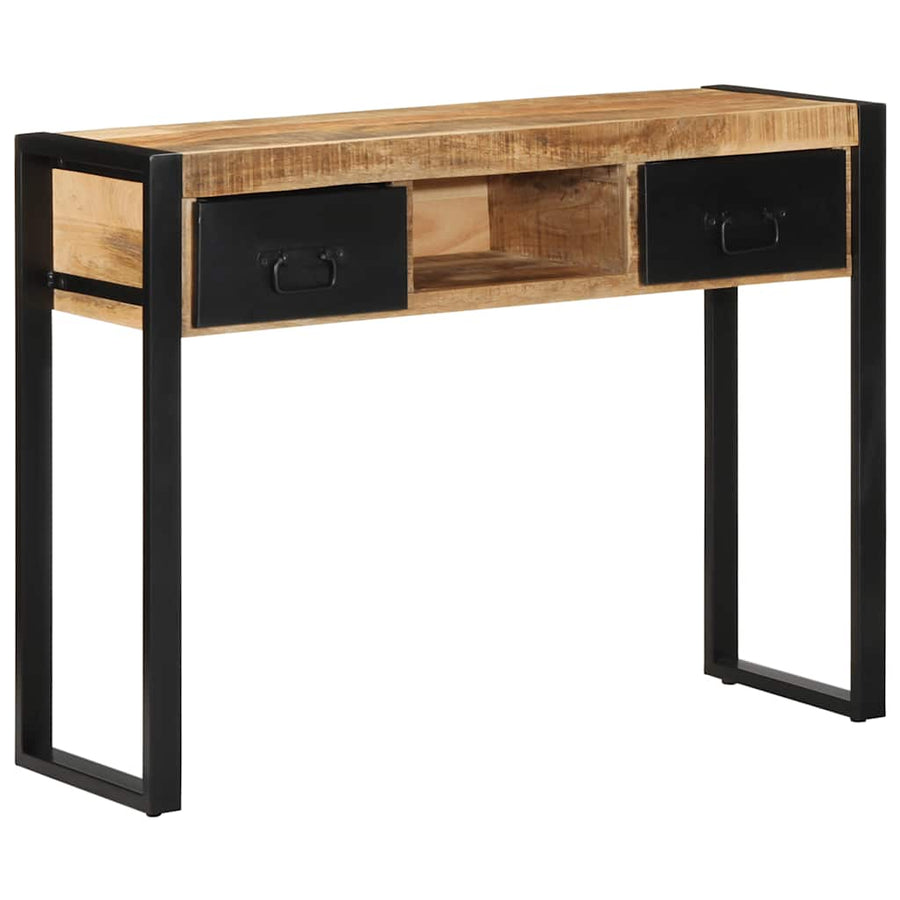 Wandtafel 100x35x75 cm massief ruw mangohout