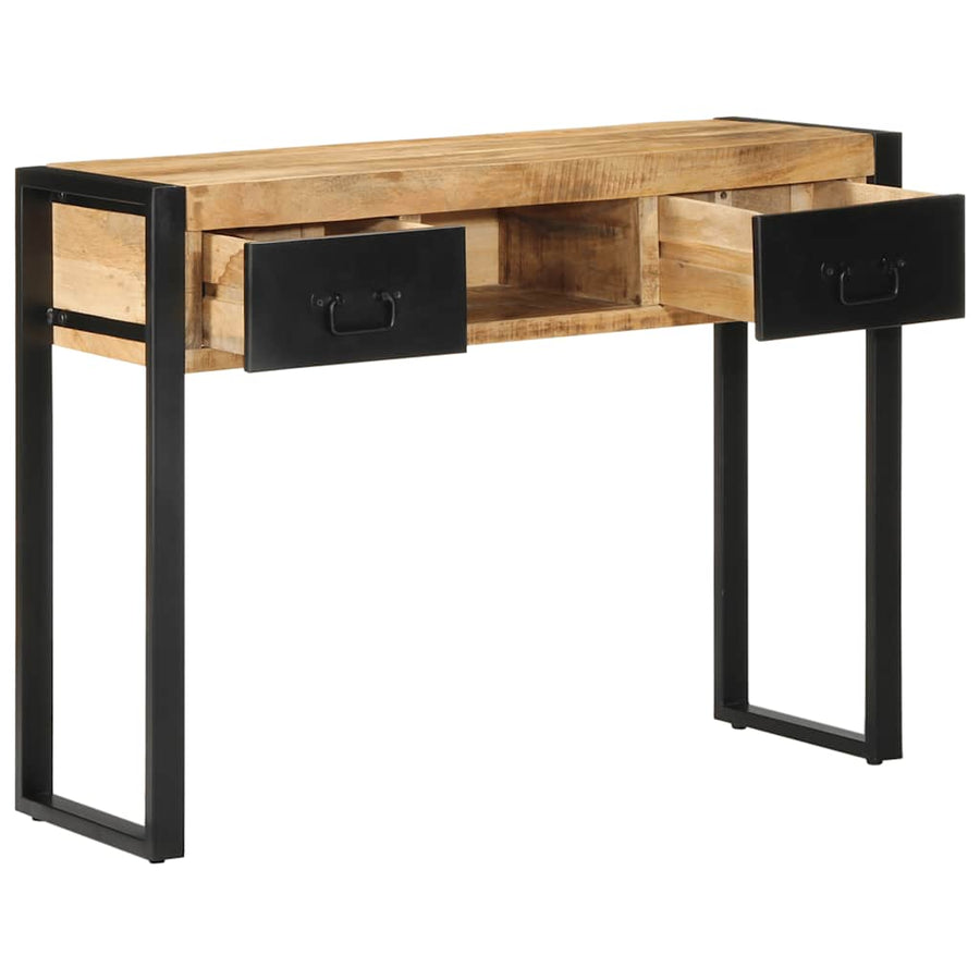 Wandtafel 100x35x75 cm massief ruw mangohout