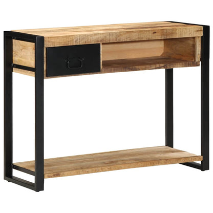 Wandtafel 100x35x75 cm massief ruw mangohout