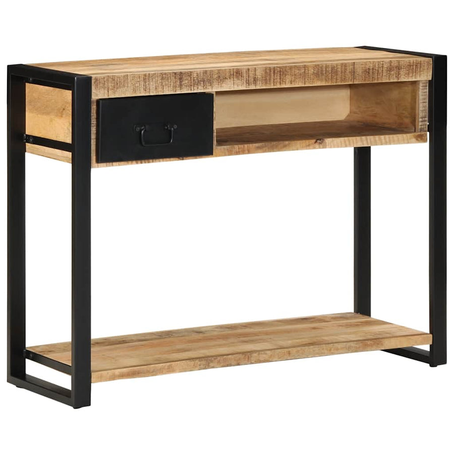 Wandtafel 100x35x75 cm massief ruw mangohout