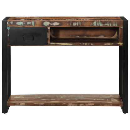 Wandtafel 100x35x75 cm massief gerecycled hout meerkleurig
