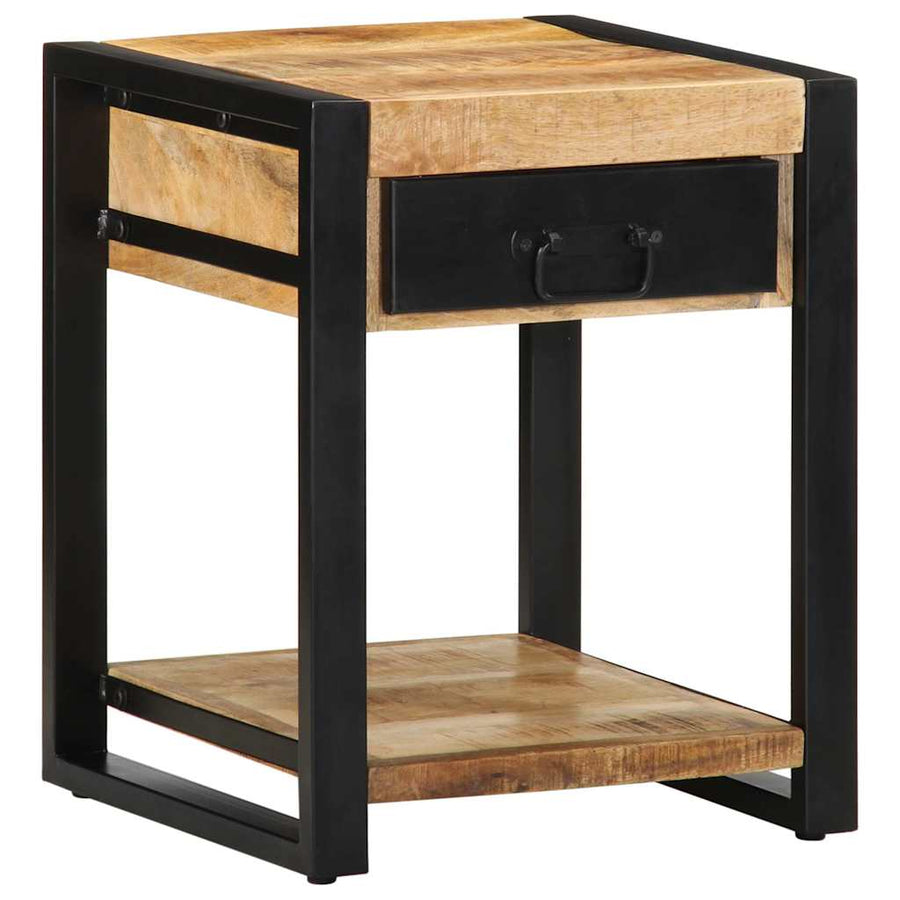 Bijzettafel 40x40x50 cm massief ruw mangohout