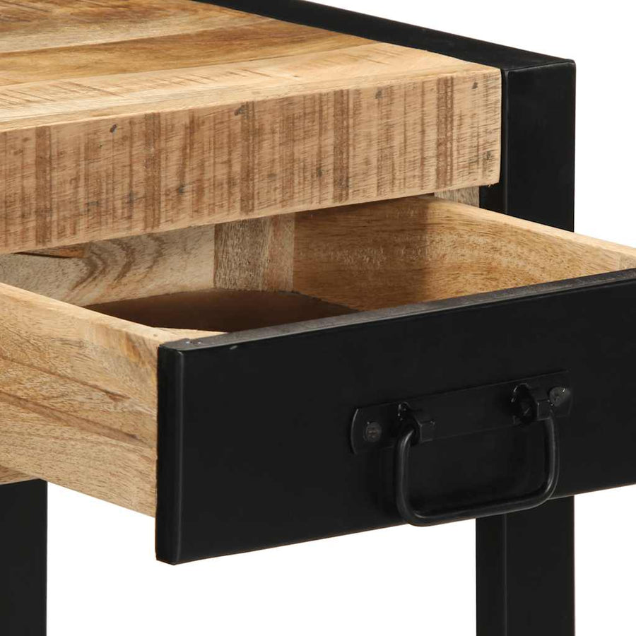 Bijzettafel 40x40x50 cm massief ruw mangohout