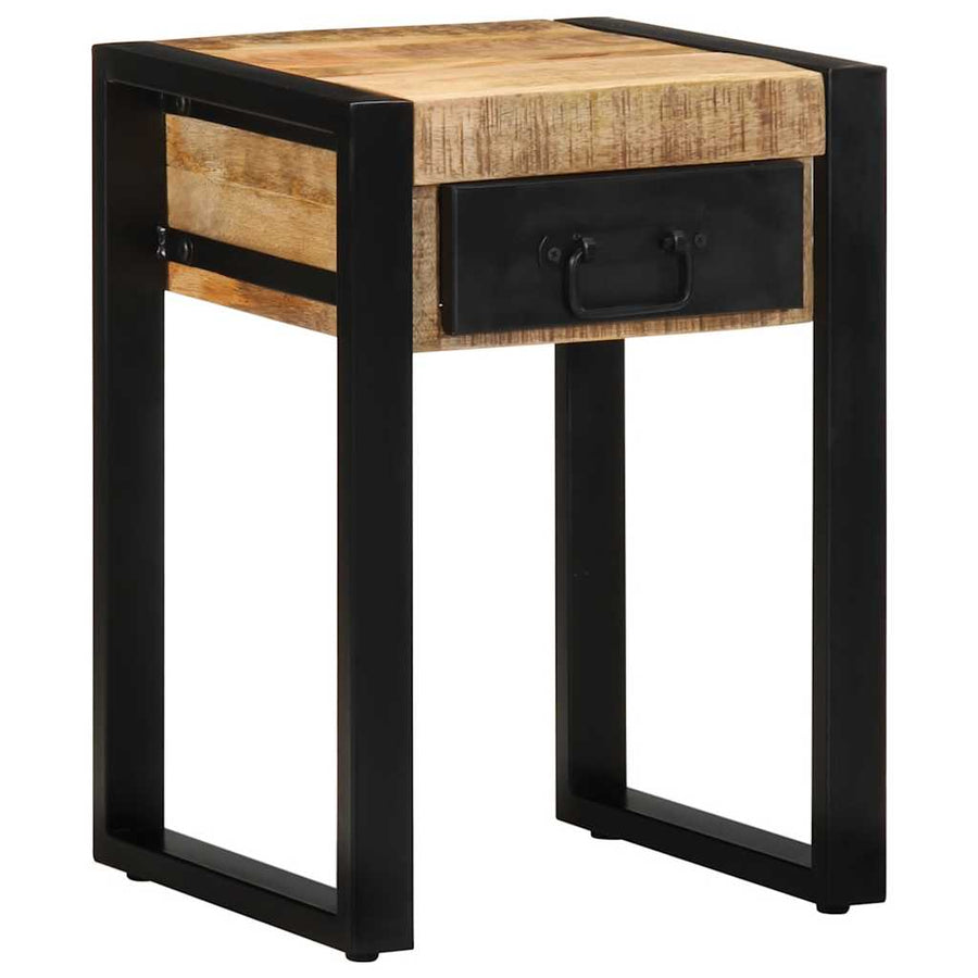 Bijzettafel 35x35x50 cm massief ruw mangohout