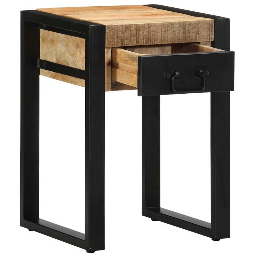 Bijzettafel 35x35x50 cm massief ruw mangohout