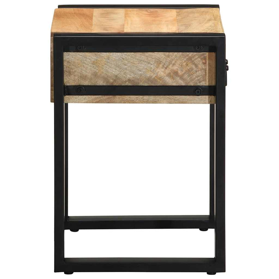 Bijzettafel 35x35x50 cm massief ruw mangohout