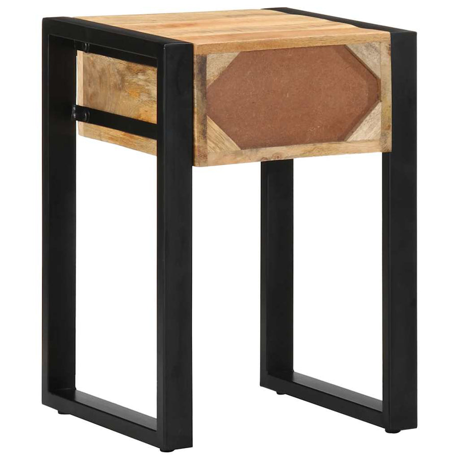Bijzettafel 35x35x50 cm massief ruw mangohout