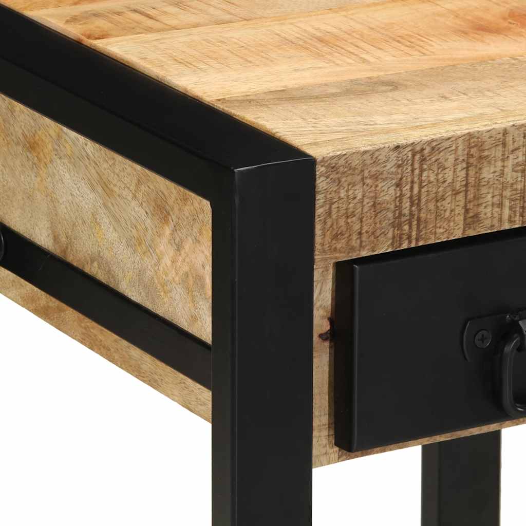 Bijzettafel 35x35x50 cm massief ruw mangohout
