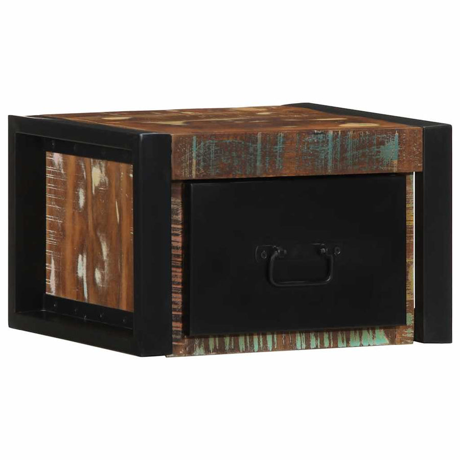Nachtkastje 40x35x25 cm massief gerecycled hout meerkleurig