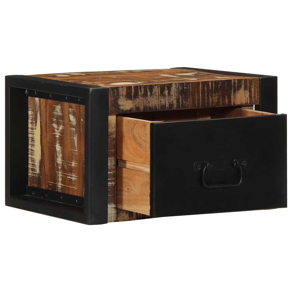 Nachtkastjes 2st 40x35x25cm massief gerecycled hout meerkleurig