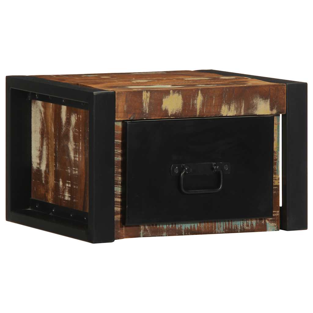 Nachtkastjes 2st 40x35x25cm massief gerecycled hout meerkleurig