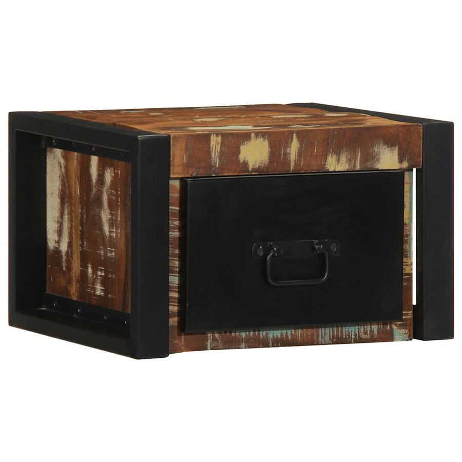Nachtkastjes 2st 40x35x25cm massief gerecycled hout meerkleurig