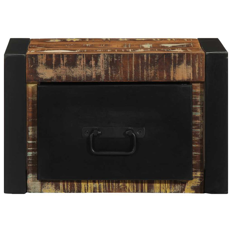 Nachtkastjes 2st 40x35x25cm massief gerecycled hout meerkleurig