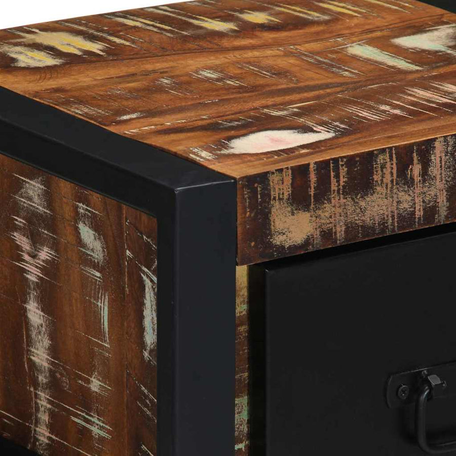 Nachtkastjes 2st 40x35x25cm massief gerecycled hout meerkleurig