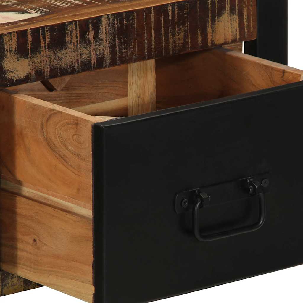 Nachtkastjes 2st 40x35x25cm massief gerecycled hout meerkleurig