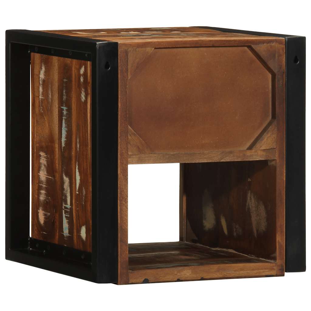 Nachtkastje 40x35x40 cm massief gerecycled hout meerkleurig