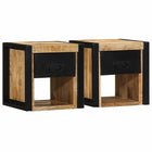 Bedside tables 2 pcs 40x35x40 cm solid rough mango wood