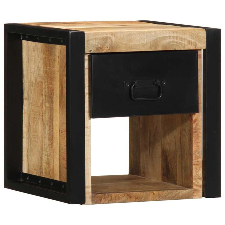 Nachtkastjes 2 st 40x35x40 cm massief ruw hout mango