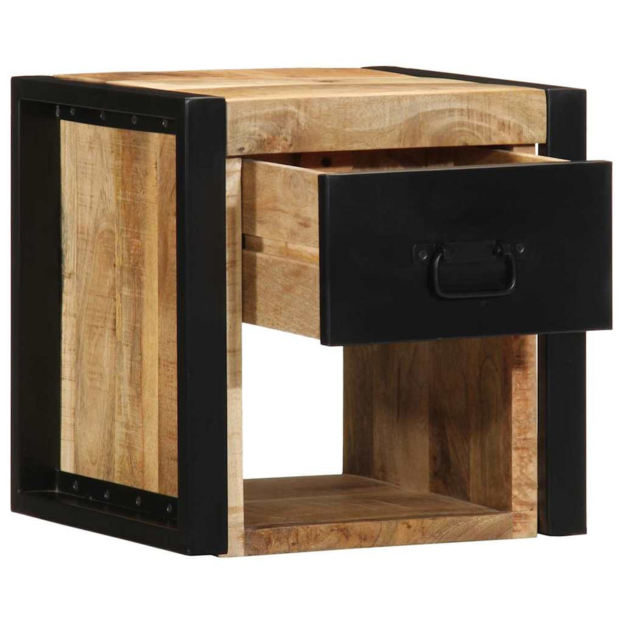 Nachtkastjes 2 st 40x35x40 cm massief ruw hout mango