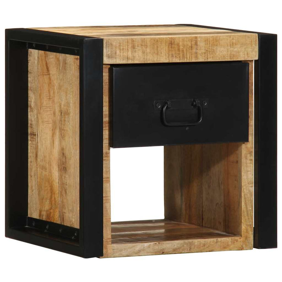 Nachtkastjes 2 st 40x35x40 cm massief ruw hout mango