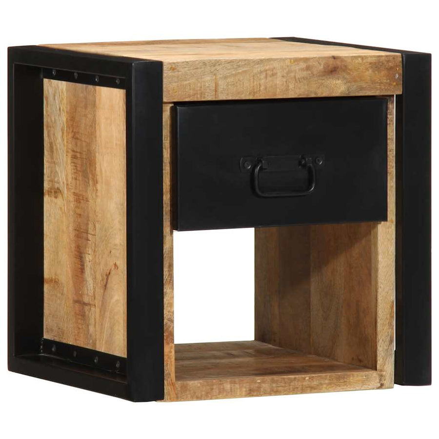 Nachtkastjes 2 st 40x35x40 cm massief ruw hout mango
