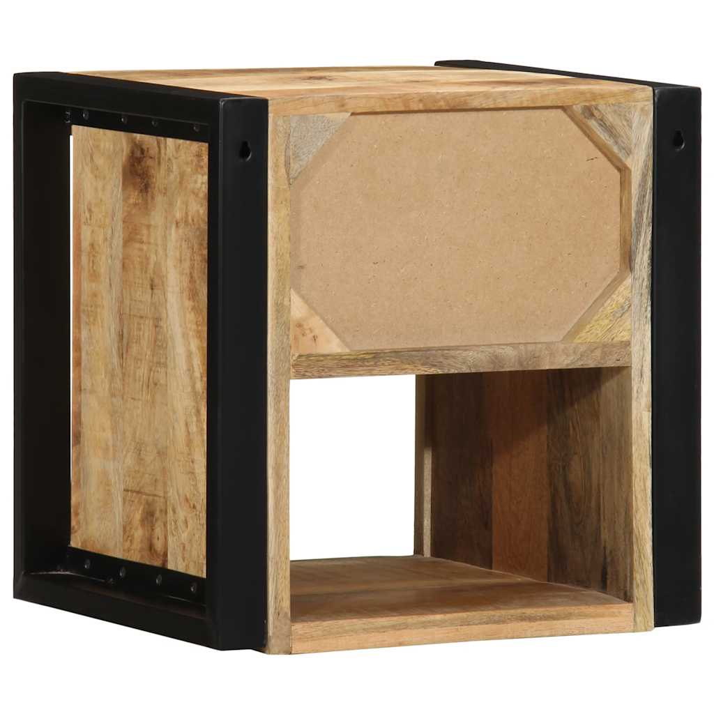 Nachtkastjes 2 st 40x35x40 cm massief ruw hout mango