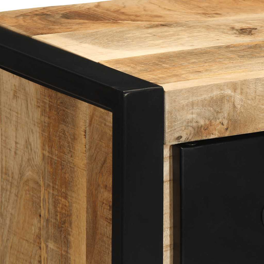 Nachtkastjes 2 st 40x35x40 cm massief ruw hout mango