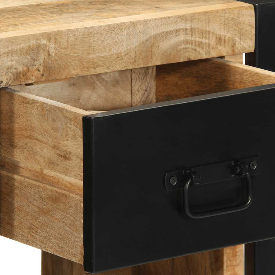 Nachtkastjes 2 st 40x35x40 cm massief ruw hout mango