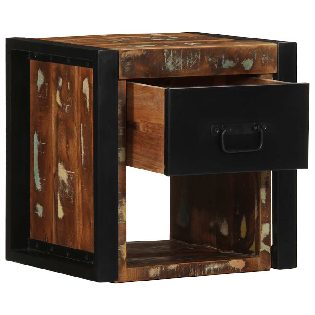 Nachtkastjes 2st 40x35x40cm massief gerecycled hout meerkleurig