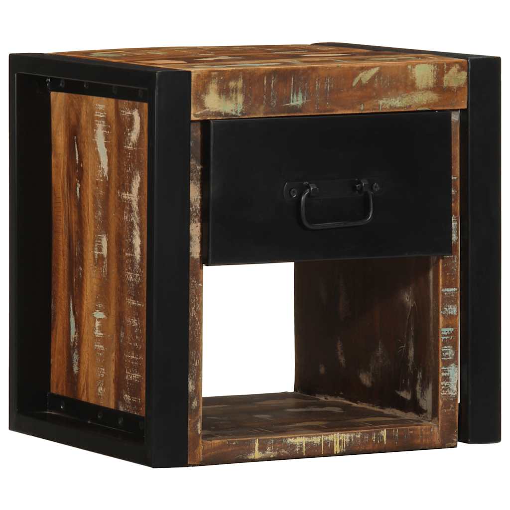 Nachtkastjes 2st 40x35x40cm massief gerecycled hout meerkleurig