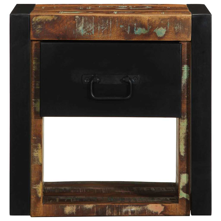 Nachtkastjes 2st 40x35x40cm massief gerecycled hout meerkleurig
