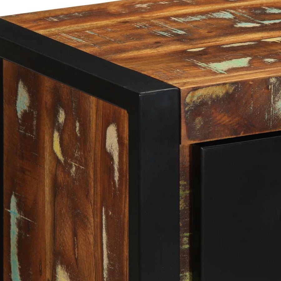 Nachtkastjes 2st 40x35x40cm massief gerecycled hout meerkleurig