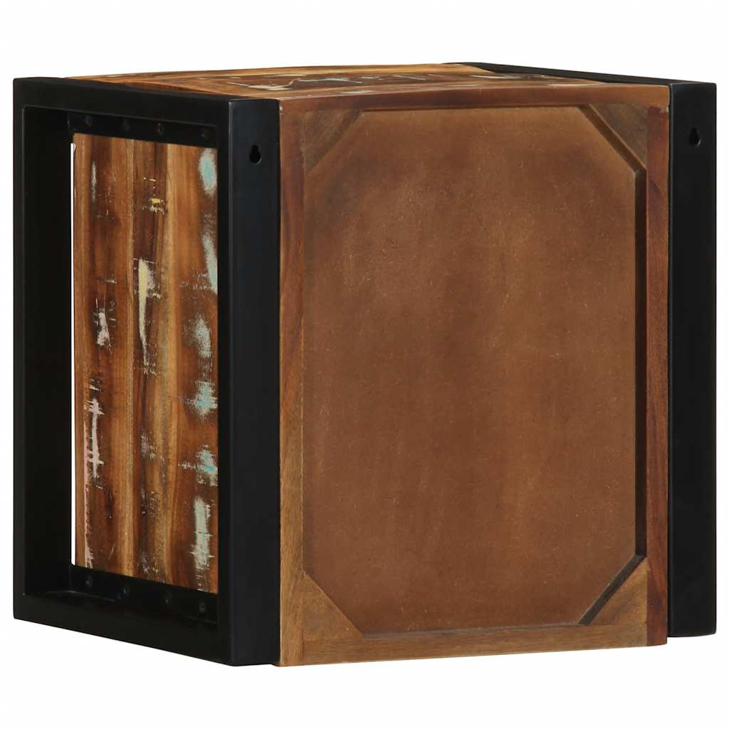 Nachtkastje 40x35x40 cm massief gerecycled hout meerkleurig