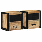 Bedside tables 2 pcs 40x35x40 cm solid rough mango wood