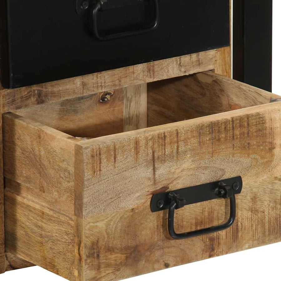 Nachtkastjes 2 st 40x35x40 cm massief ruw hout mango