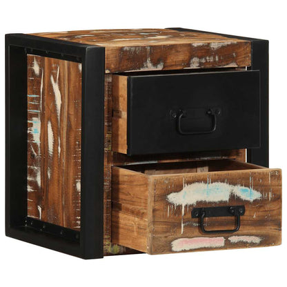 Nachtkastjes 2st 40x35x40cm massief gerecycled hout meerkleurig