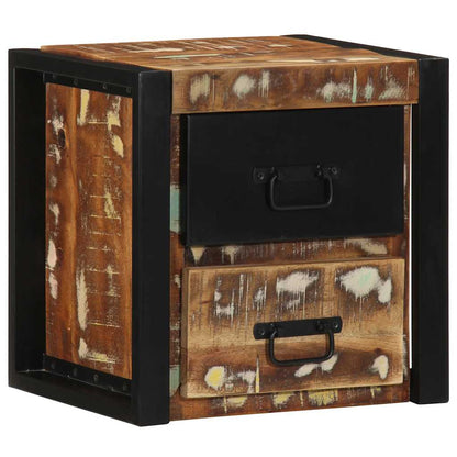 Nachtkastjes 2st 40x35x40cm massief gerecycled hout meerkleurig