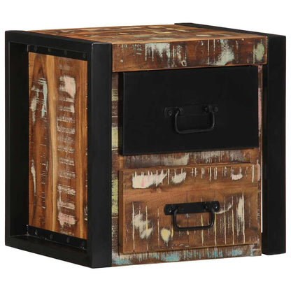 Nachtkastjes 2st 40x35x40cm massief gerecycled hout meerkleurig