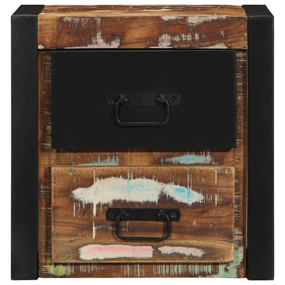 Nachtkastjes 2st 40x35x40cm massief gerecycled hout meerkleurig