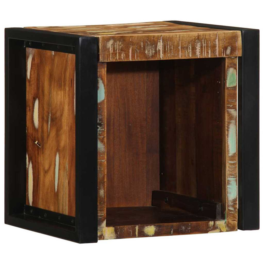 Nachtkastje 40x35x40 cm massief gerecycled hout meerkleurig