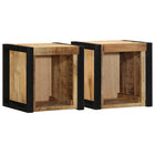 Bedside tables 2 pcs 40x35x40 cm solid rough mango wood